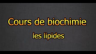 cours de biochimie  les lipides [upl. by Ferino]