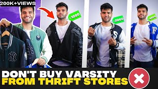 BUDGET Varsity Jackets Haul WITH LINKS Online vs Thrift Stores  BeYourBest Fashion by San Kalra [upl. by Asp319]