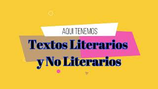 TEXTOS LITERARIOS Y NO LITERARIOS [upl. by Kono654]