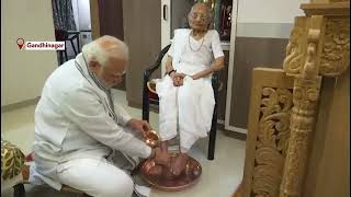 PM Modi Meets Mother Heeraben Modi in Gandhinagar On Her 100th Birthday Says If My Father Had’ [upl. by Arorua82]