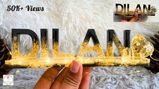 DIY  Resin Name Stand  How to make beautiful Resin Name Plate  Easy Resin crafts for Beginners [upl. by Ashbey]