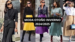 MODA FALDAS PARA LLEVAR EN OTOÑO INVIERNO 20242025 MUJERES ELEGANTES LUCE TUS FALDAS ASÍ [upl. by Itsym]