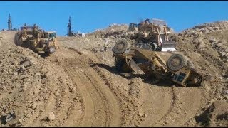 Heavy Equipment Action w Mountain Blasting [upl. by Horatio]