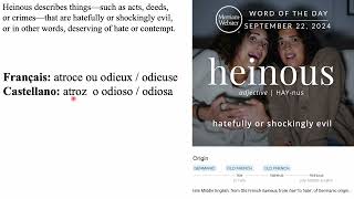 Merriam Webster Word of the Day  Heinous [upl. by Anuahsed929]