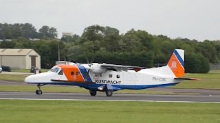 Dornier DO 228212 Kustwacht Netherlands Coast Guard departure at RIAT 2016 AirShow [upl. by Ynffit]