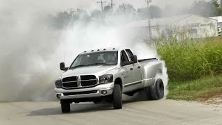 CRAZY Cummins Dually Truck Fishtail Burnout Video EPIC Truck Brake Stand Gone Wild 🎥 [upl. by Bois571]