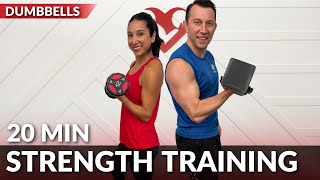 20 Min Strength Training at Home  No Repeat Full Body Dumbbell Workout for Women amp Men with Weights [upl. by Dlorag]