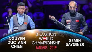 3Cushion World Championship Randers 2019  Semih Sayginer vs Nguyen Duc Anh Chien [upl. by Mauralia]