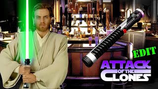 ObiWan Uses QuiGons Green Saber  Attack Of The Clones Edit [upl. by Acina]