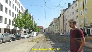 Tram Munchen  Linie 25 München Max Weber Platz  Grünwald Derbolfinger Platz  072022 [upl. by Anirdna]