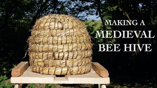 Making a Medieval Bee Hive out of Straw  AngloSaxon Skep Coiled Basket Weaving [upl. by Cynera]