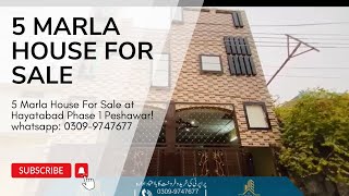 5 Marla House for Sale At Hayatabad Phase 1 Peshawar property investment [upl. by Alaek]