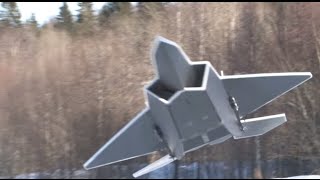 RCPowers design F22 Raptor RC Depron Thrust vectoring first flights 2 [upl. by Aneeres]