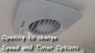 Xpelair DX100BTS Fan Shroud Removal and Changing Run Time And Speed Settings [upl. by Penoyer]