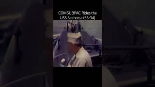 1945  VADM C Lockwood COMSUBPAC Rides Seahorse ww2 submarine navalhistory [upl. by Howard977]