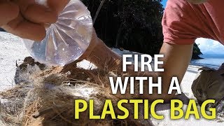 Making fire with a PLASTIC BAG [upl. by Sami]