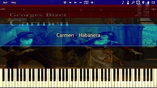 Carmen  Habanera Piano Tutorial [upl. by Noryk]