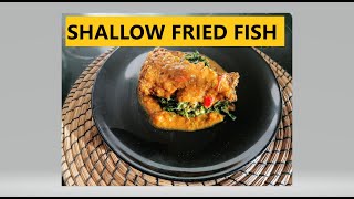 HOW TO FRY FISH  MARINATED SEA BASS RECIPE [upl. by Aerdnod]