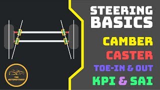 HINDI Steering Basics  Camber  Caster  Toein  ToeOut  KPI  SAI  Animation [upl. by Attaynik]