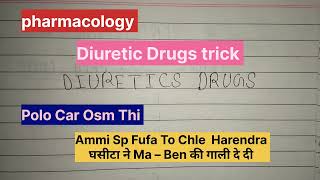 Diuretic Drugs name easy trick pharmacologybsc nursing 2nd year diuretics drugs [upl. by Hardej123]