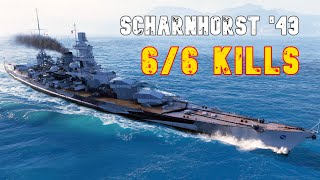 World of WarShips Scharnhorst 43  66 Kills [upl. by Ariait]