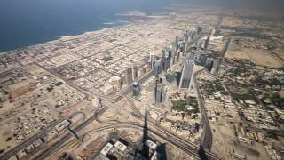 From the top of the Burj Khalifas spire 828 m aka Burj Dubai video  31 December 2009 [upl. by Ruckman]