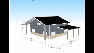 New Modern Steel Barndominium Kit DesignIts 35 x 40 with a Gable Roof and 2 Covered Porches [upl. by Nayb769]