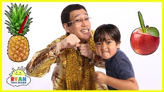 PPAPPen Pineapple Apple Pen Challenge Ryan VS PIKOTARO [upl. by Ibloc]