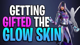 Getting GIFTED The Glow Skin In Fortnite Glow Skin Reaction [upl. by Norel592]