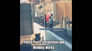 Chainlink Fence Posts Installation and welding at site construction civilguruji [upl. by Ardnasela]