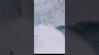 Glacier fall glacier calving Large iceberg breaking over Iceberg breaking up glacier collapse [upl. by Jock]