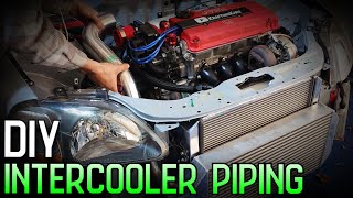 DIY Intercooler Piping Turbo Civic Project [upl. by Hooke670]