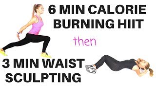 QUICK HIIT CARDIO HOME WORKOUT THEN WAIST AND AB TONING WORKOUT suitable for beginners [upl. by Acila]