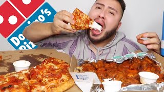 DOMINOS Pizza  Hot Wings MUKBANG [upl. by Fries]