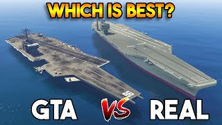 GTA 5 AIRCRAFT CARRIER VS REAL AIRCRAFT CARRIER WHICH IS BEST [upl. by Marella]