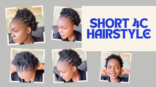 How to style short 4c hair in minutes  Quick and easy cornrows high puff on 4c hair [upl. by Phillips169]