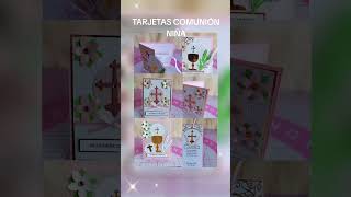 Tarjetas de primera comunión niña primeracomunion scrapbooking cardmaking [upl. by Odrarej]