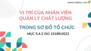 VỊ TRÍ CỦA NHÂN VIÊN QUẢN LÝ CHẤT LƯỢNG TRONG SƠ ĐỒ TỔ CHỨC BÀI 2 ISO 15189 [upl. by Alat]