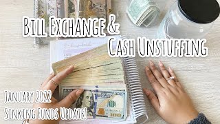 Cash Unstuffing  Bill Exchange  Sinking Funds Update  January 2022  How I Track My Expenses [upl. by Elbert]