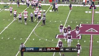 Alma College Football vs Hope College [upl. by Hamehseer]