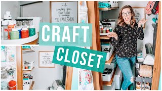 OFFICE CRAFT CLOSET DIY MAKEOVER [upl. by Eanod]