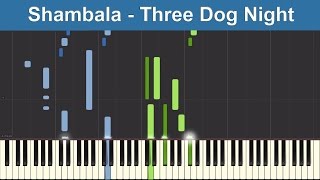 Shambala  Three Dog Night  Synthesia Piano Tutorial [upl. by Naynek]