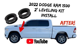 2022 Dodge Ram 2” leveling kit install [upl. by Yanad]