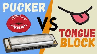 Tongue blocking vs puckering  C harmonica lesson for beginners [upl. by Mintun]