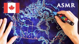 ASMR Drawing Map of Canada  1 hour Soft Spoken [upl. by Scarito]