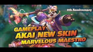 Gameplay akai new skin marvelous maestro  Jungler Super tank [upl. by Ocnarfnaig9]