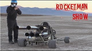 Crazy Rocketman Running the quotbeastquot Jet go kart on the road [upl. by Gardy]