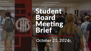 LTHS Student Board Meeting Brief  October 2024 [upl. by Korella]