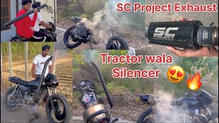 Tractor Silencer In Splendor 🔥 Sc Exhaust In Splendor 😍 Smoke System In Splendor 💨​⁠✅ [upl. by Bonns]