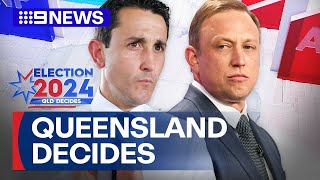 Vote count underway in the 2024 Queensland Election after polling booths close  9 News Australia [upl. by Sky162]